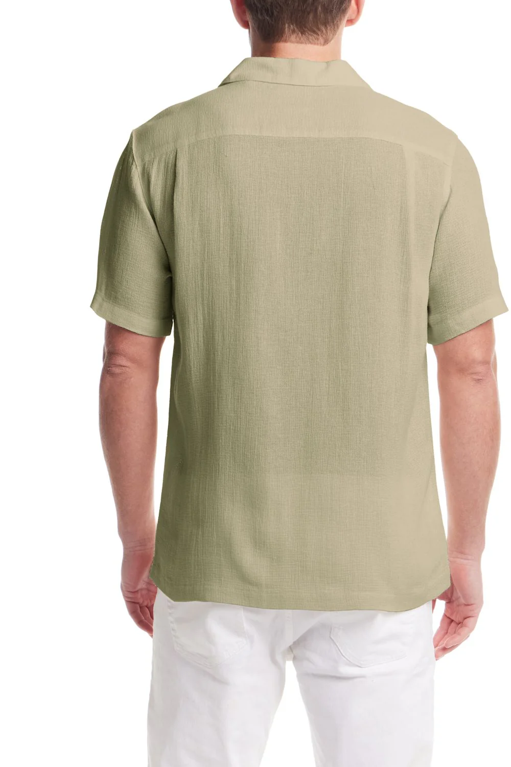 Weatherproof Vintage Cotton Airtex Shirt for Men in Seagrass | S2684499GK-SEAGRASS - Image 4