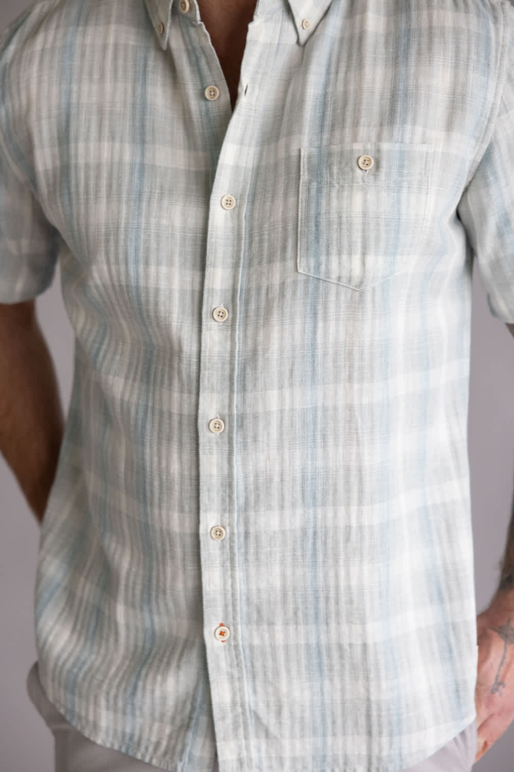 Weatherproof Vintage Cotton Linen Button Down Shirt for Men in Belgian Block | S2684493GK-BELGIANBLOCK - Image 2