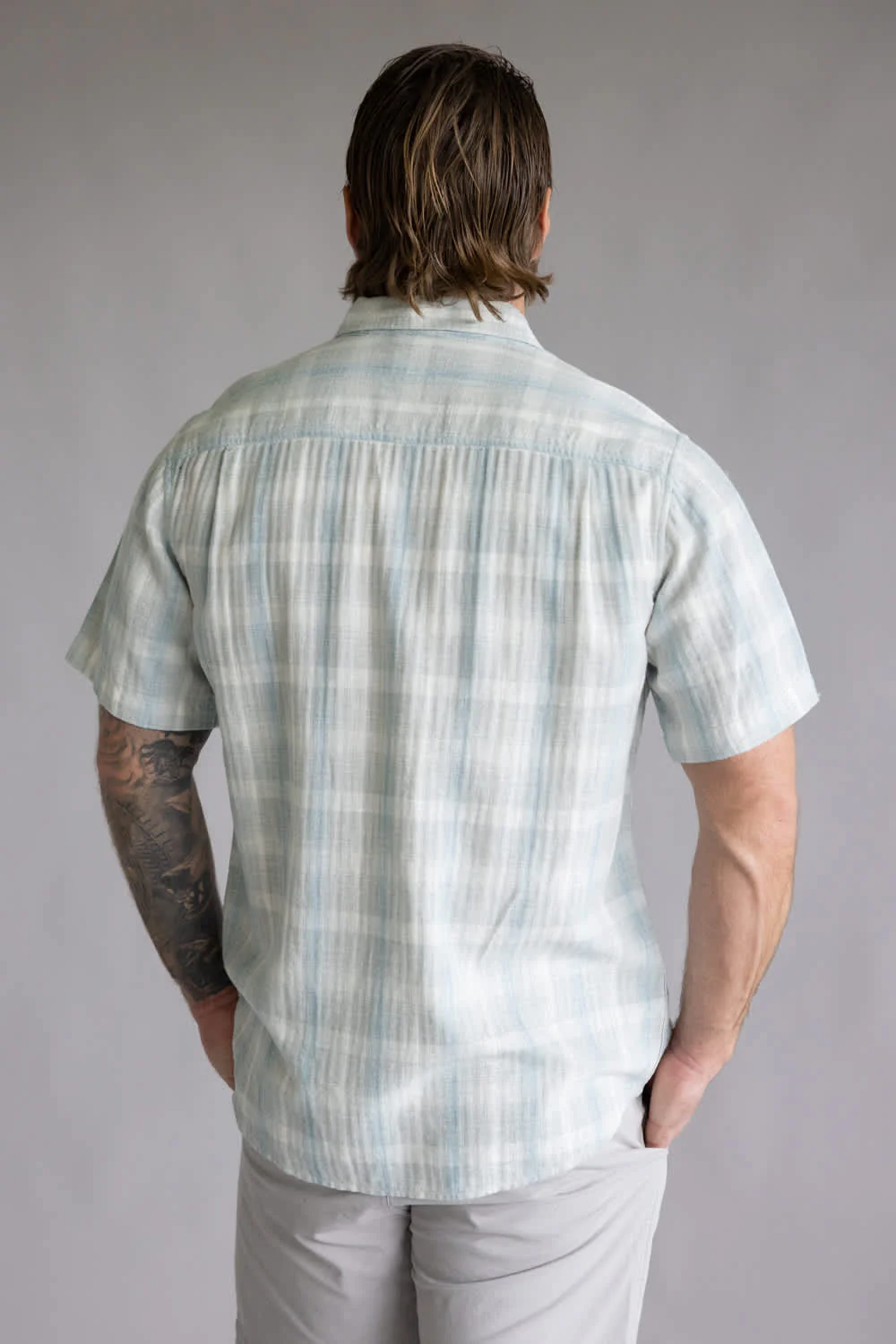 Weatherproof Vintage Cotton Linen Button Down Shirt for Men in Belgian Block | S2684493GK-BELGIANBLOCK - Image 3