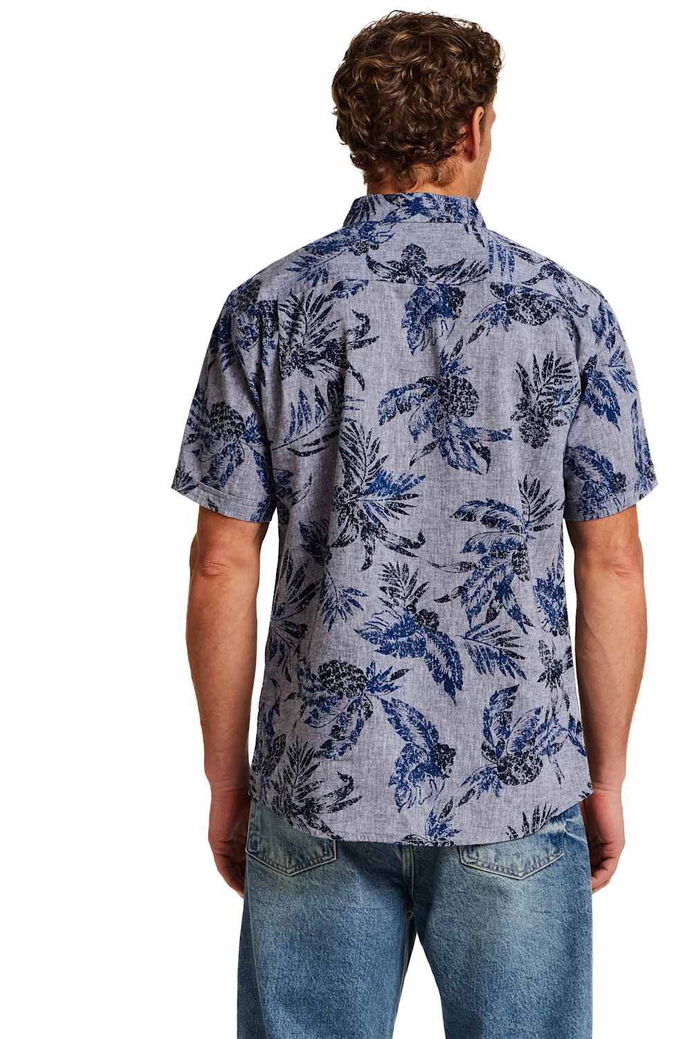 Weatherproof Vintage Cotton Linen Pattern Button Down Shirt for Men in Dress Blue | S2684299GK-DRESSBLUES - Image 3