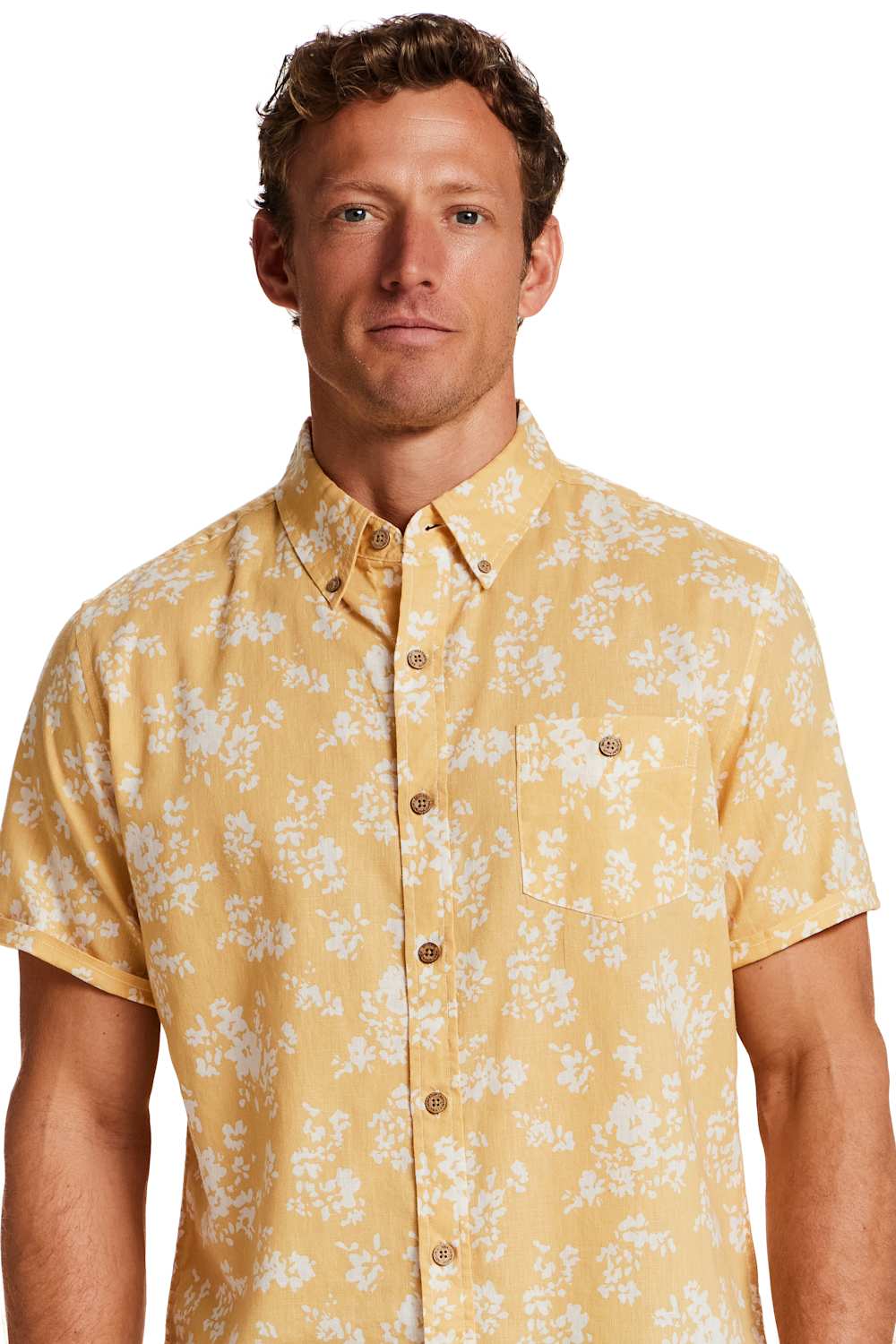 Weatherproof Vintage Cotton Linen Pattern Button Down Shirt for Men in Misted Yellow | S2684299GK-MISTEDYELLOW - Image 2