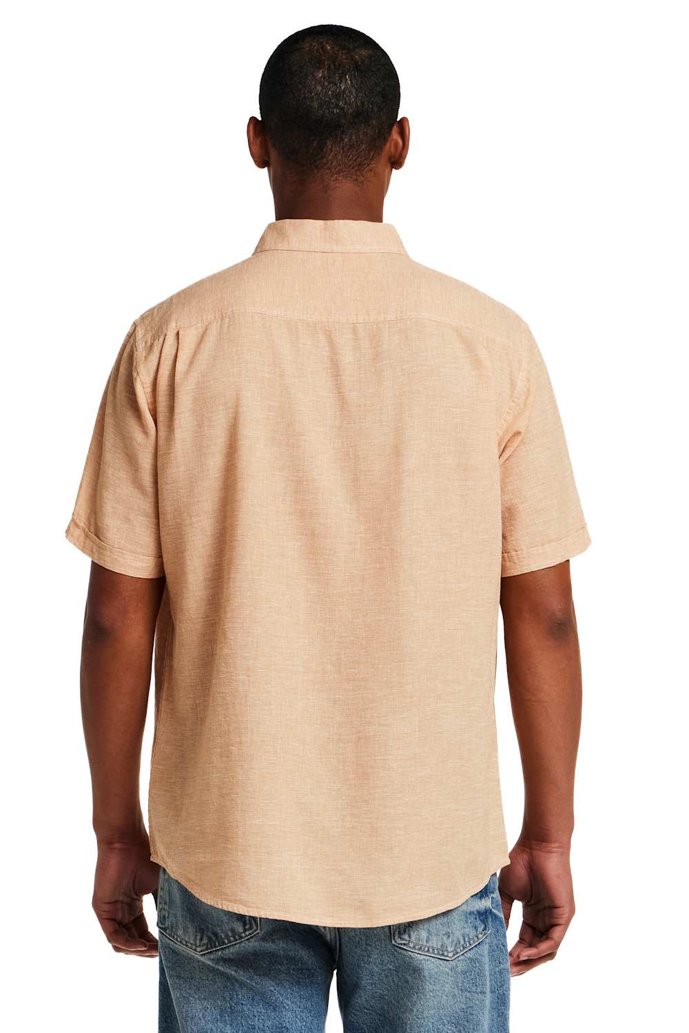 Weatherproof Vintage Cotton Linen Solid Button Down Shirt for Men in Sunrise | S264612GK-SUNRISE - Image 3