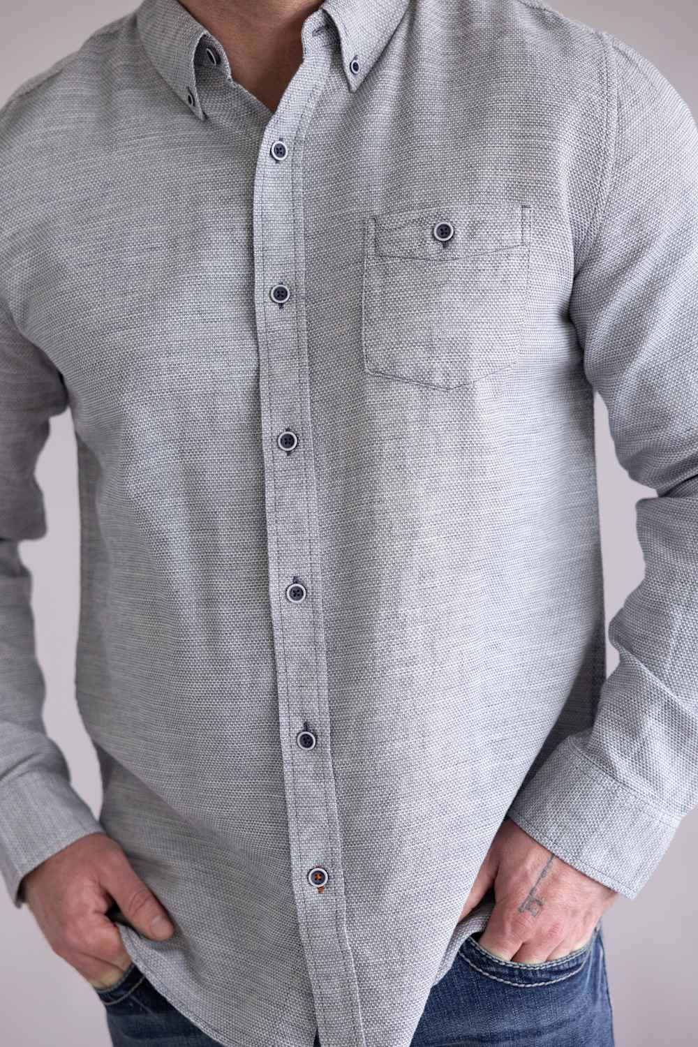 Weatherproof Vintage Cotton Pebble Button Up Shirt for Men in Maritime Blue | S2685983GK-MARITIMEBLUE - Image 2