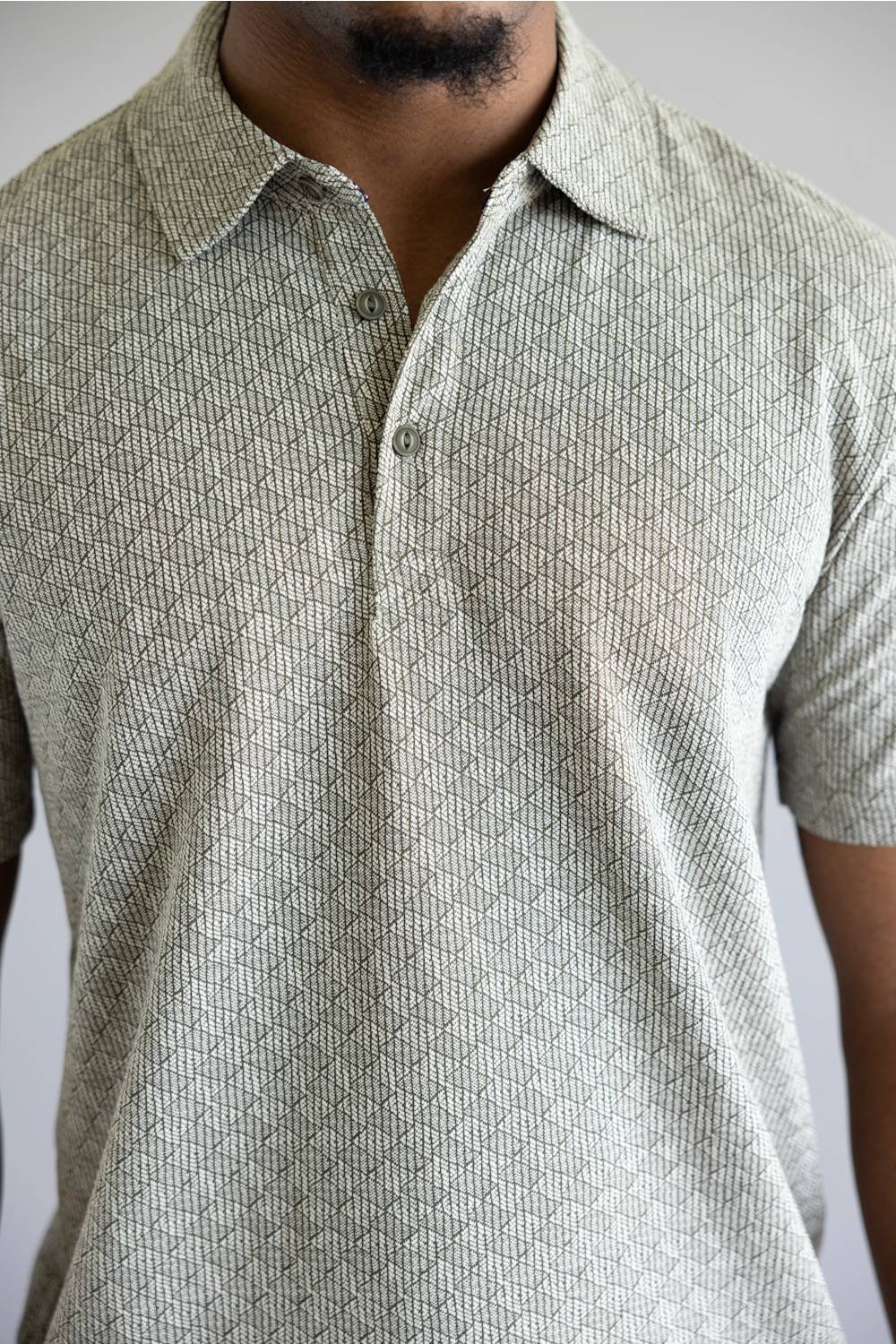 Weatherproof Vintage Diamond Jacquard Polo Shirt for Men in Olive | S2622095GK-OLIVE - Image 2