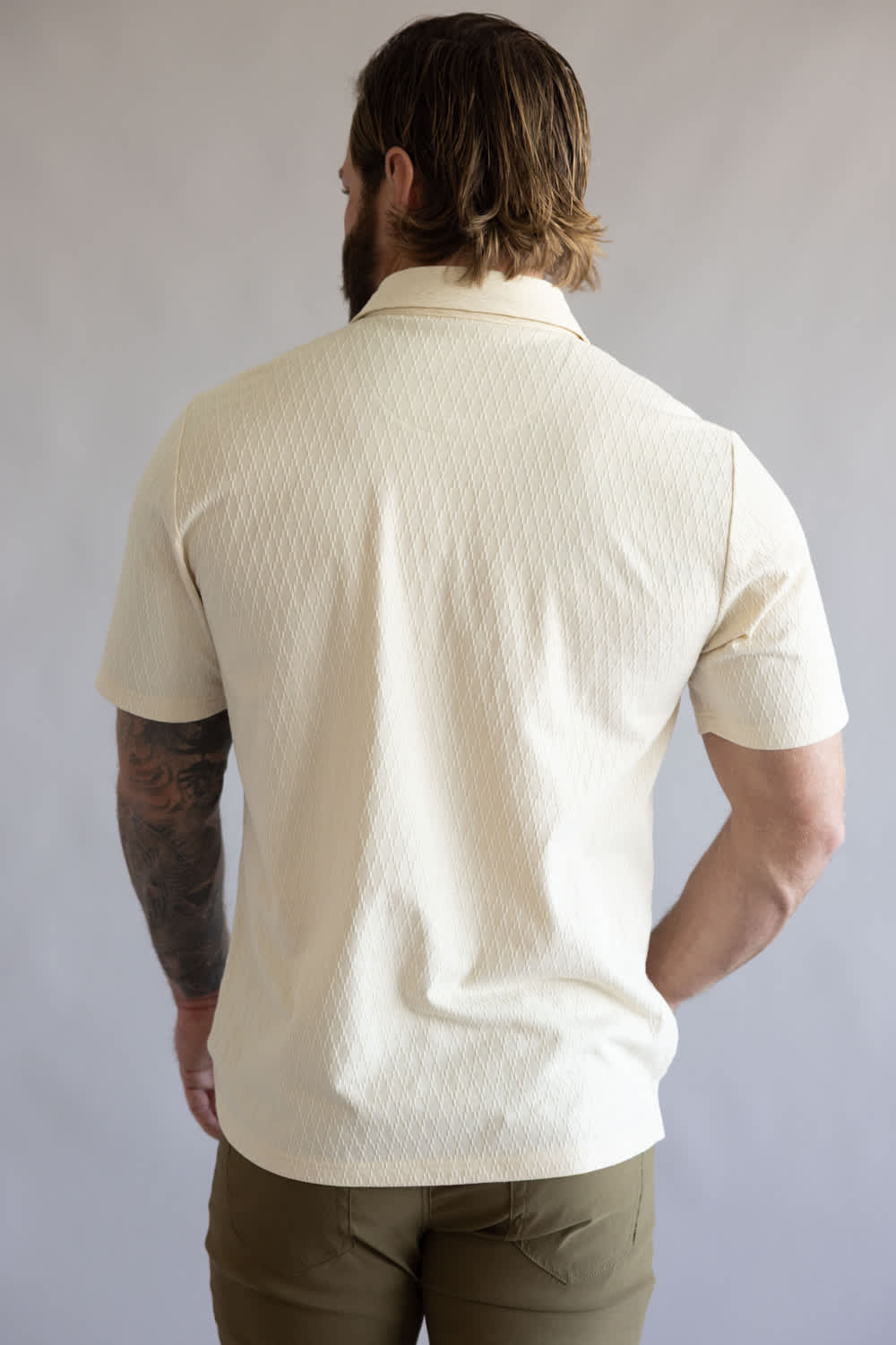Weatherproof Vintage Diamond Polo for Men in Turtle Dove | S2631798GK-TURTLE DOVE - Image 2
