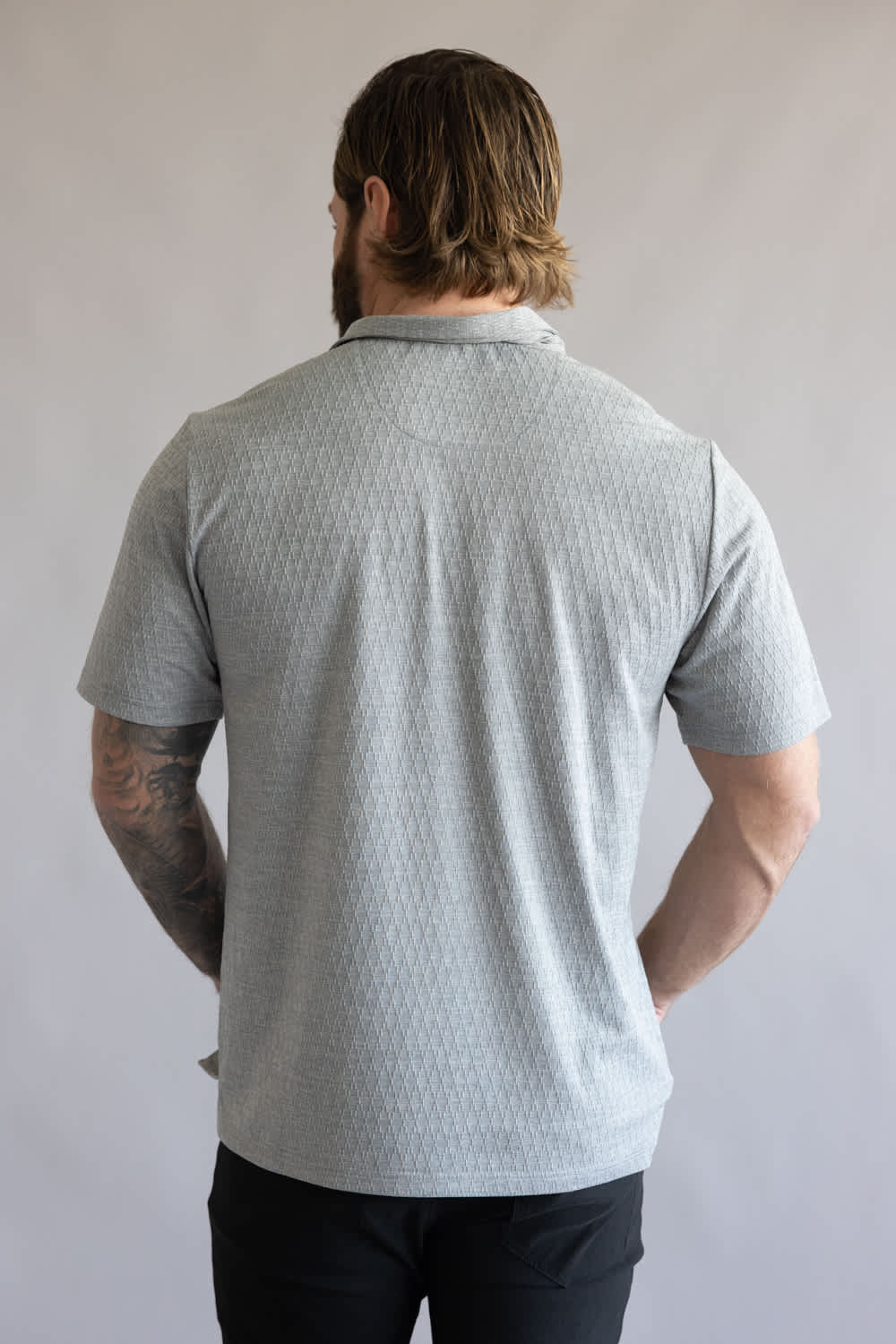 Weatherproof Vintage Diamond Polo for Men in Heather Grey | S2631798GK-GREY HEATHER - Image 3