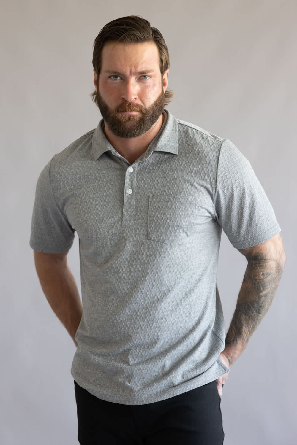 Weatherproof Vintage Diamond Polo for Men in Heather Grey | S2631798GK-GREY HEATHER - Image 4