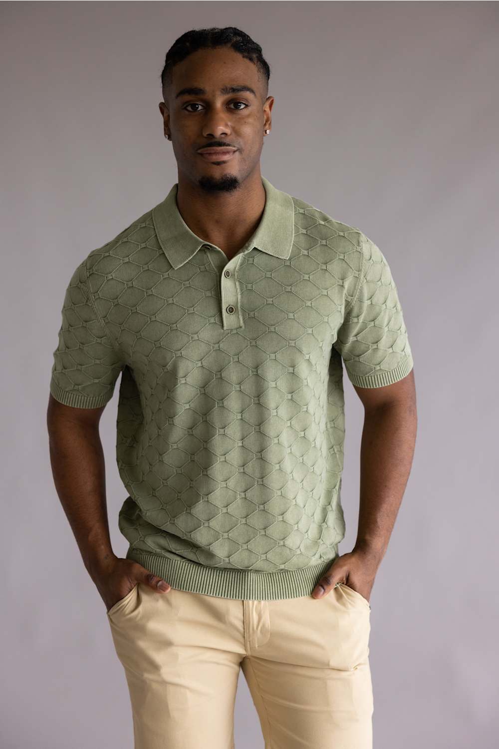 Weatherproof Vintage Diamond Polo Sweater for Men in Seagrass | S2640654GK-SEAGRASS - Image 5
