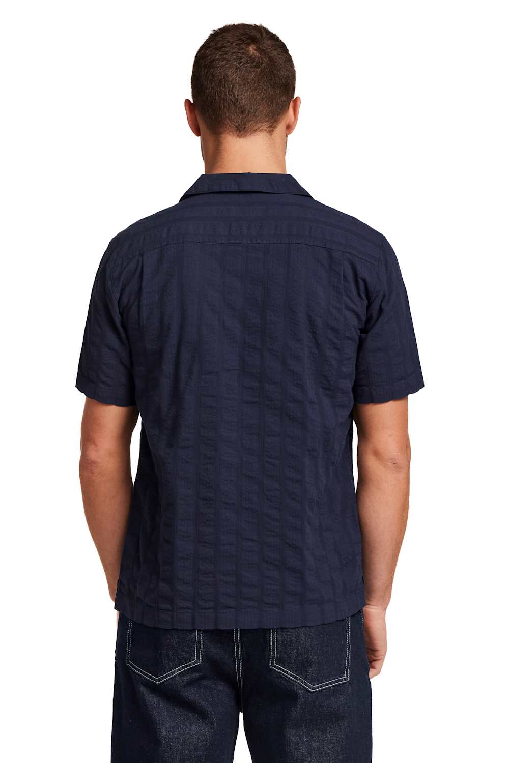Weatherproof Vintage Dobby Seersucker Shirt for Men in Navy | S2684679GK-MARITIMEBLUE - Image 4