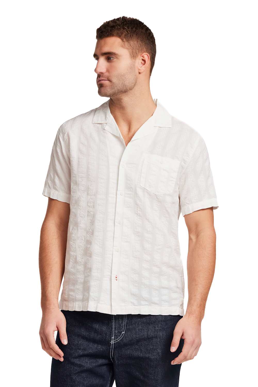 Weatherproof Vintage Dobby Seersucker Shirt for Men in White | S2684679GK-WHITE - Image 2