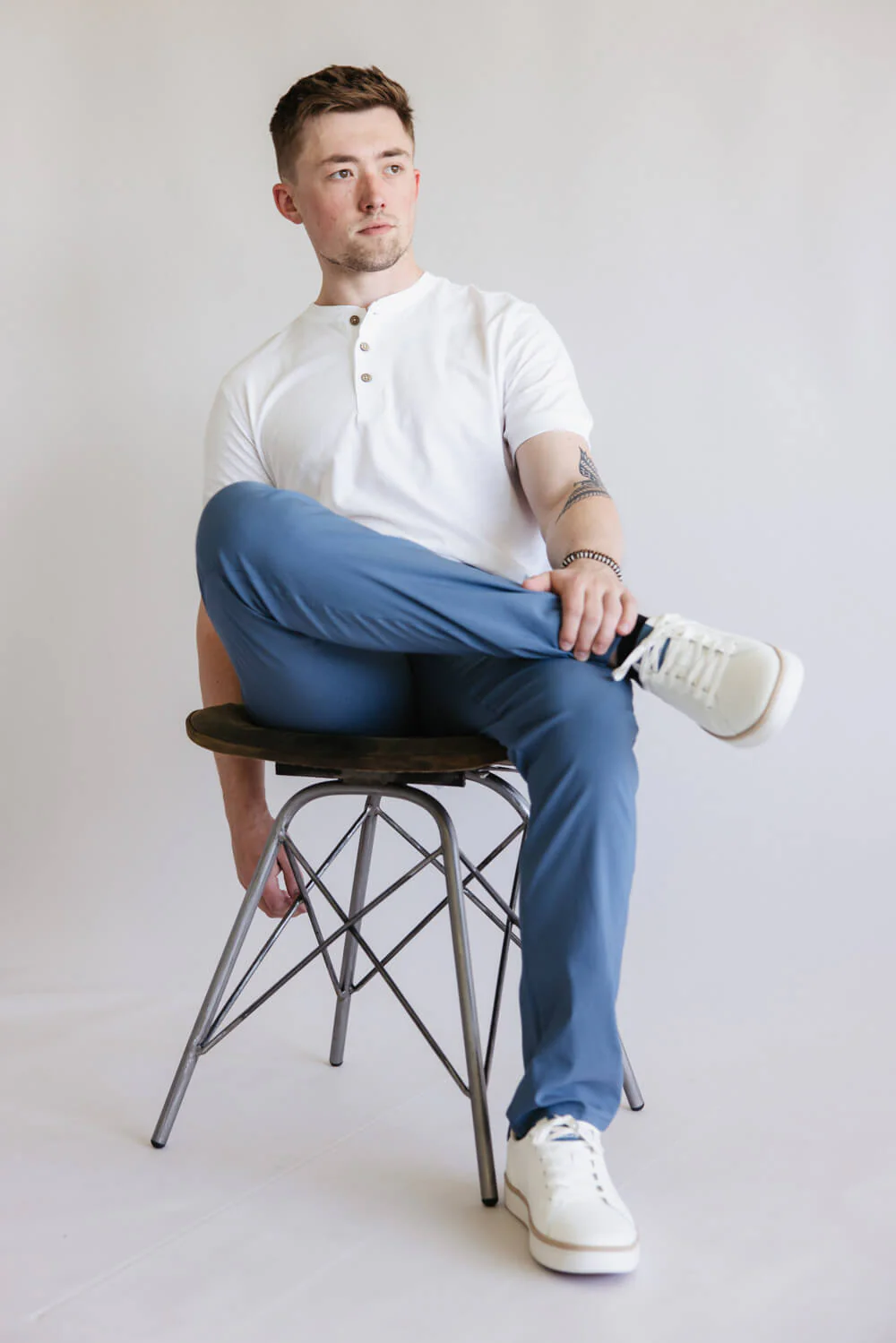 Weatherproof Vintage Faille 5 Pocket Pants for Men in Blue Stone | W5S901-432-BLUESTONE - Image 2