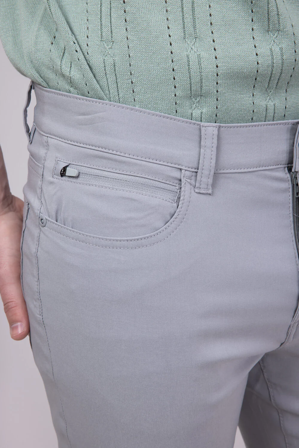 Weatherproof Vintage Faille 5 Pocket Pants for Men in Fog Grey | W5S901-022-FOG - Image 3