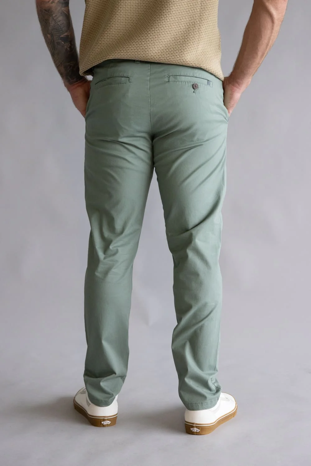 Weatherproof Vintage Flat Front Chino Pants for Men in Hillside Green  | W5S809-327HILLSIDEGREEN - Image 3