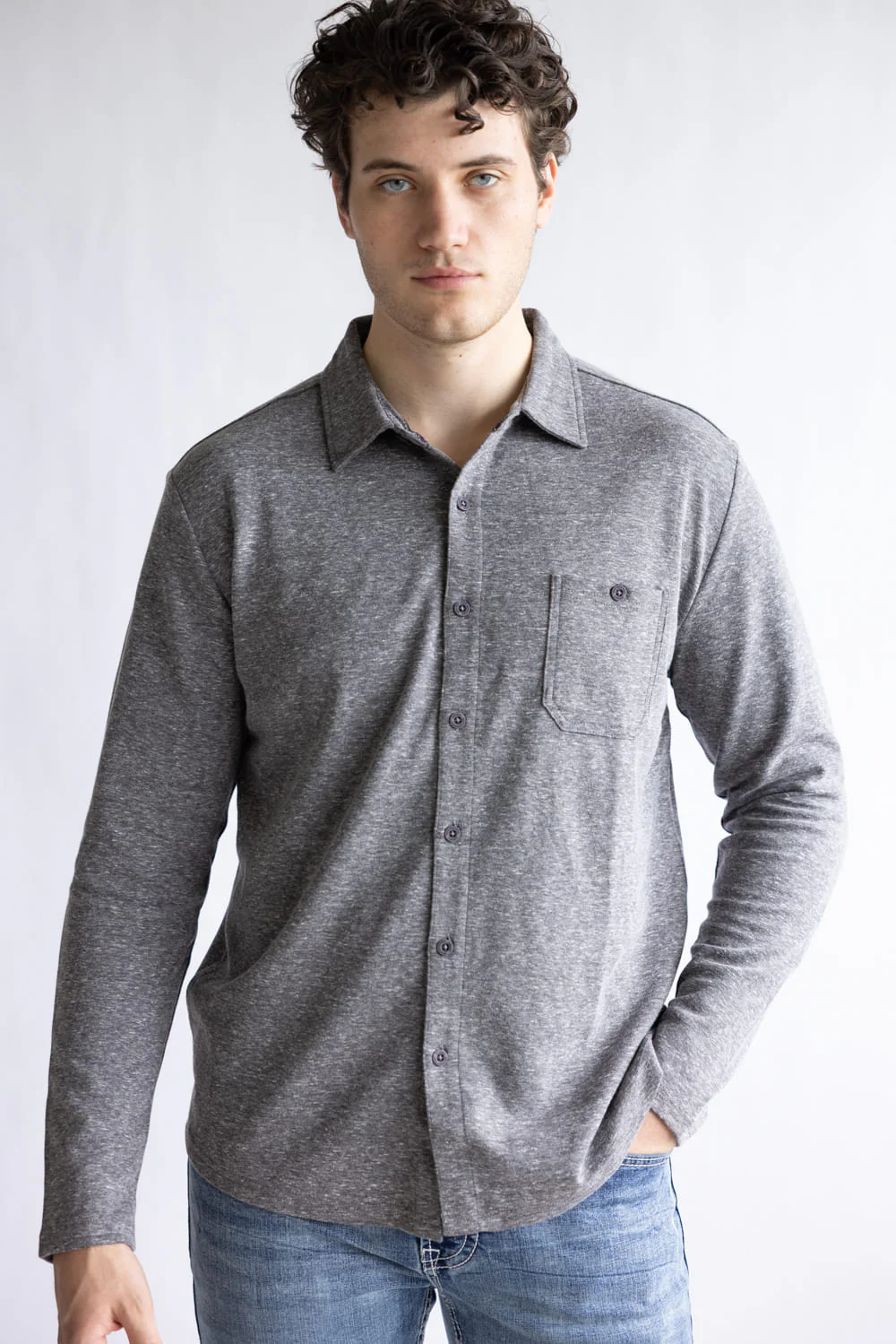 Weatherproof Vintage Full Front Button Shirt for Men in Moonless Night | F2521933GK-MOONLESSNIGHT - Image 2