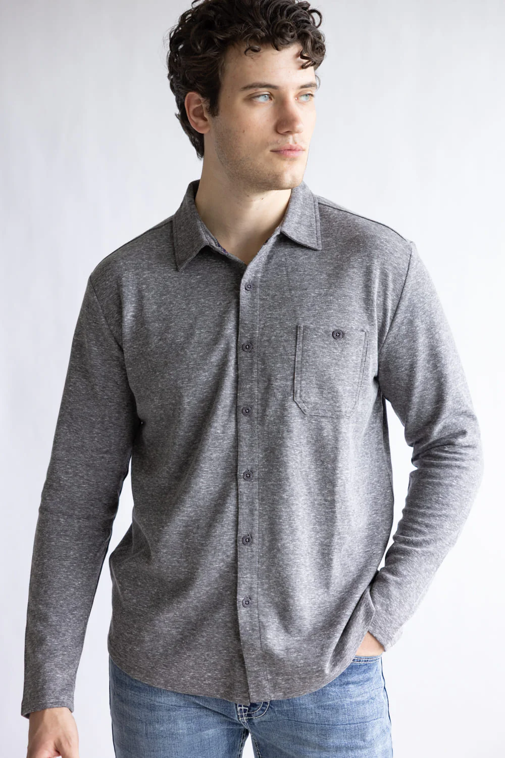 Weatherproof Vintage Full Front Button Shirt for Men in Moonless Night | F2521933GK-MOONLESSNIGHT - Image 5
