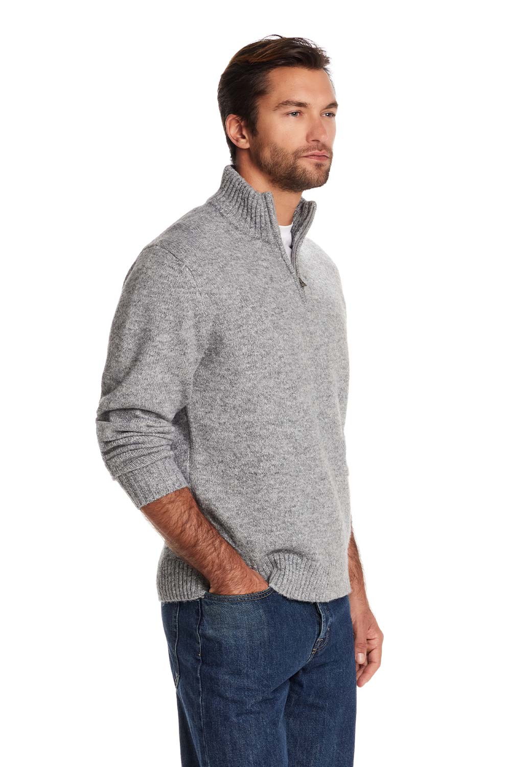 Weatherproof Vintage Fuzzy Quarter Zip for Men in Grey | F2540788GK-GREY - Image 4