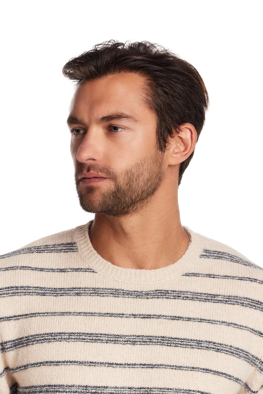 Weatherproof Vintage Fuzzy Striped Crew for Men in Cream Blue | F2540768GK-CREAMBLUE - Image 3