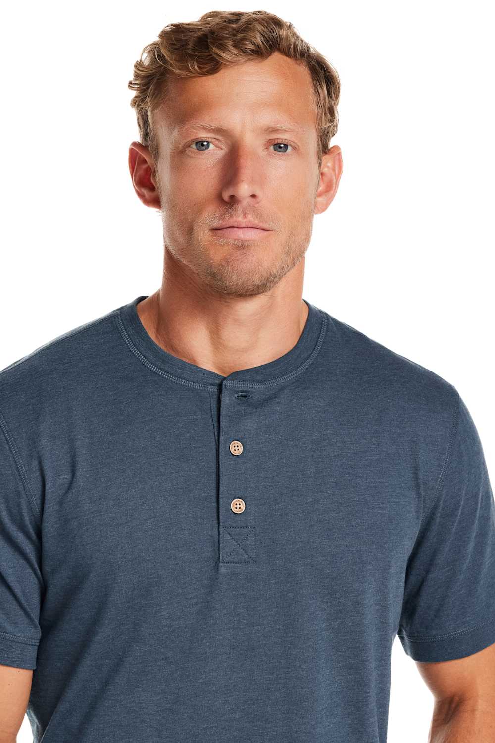 Weatherproof Vintage Jersey Henley Shirt for Men in Cobalt | S263659GK-DEEP COBALT - Image 3