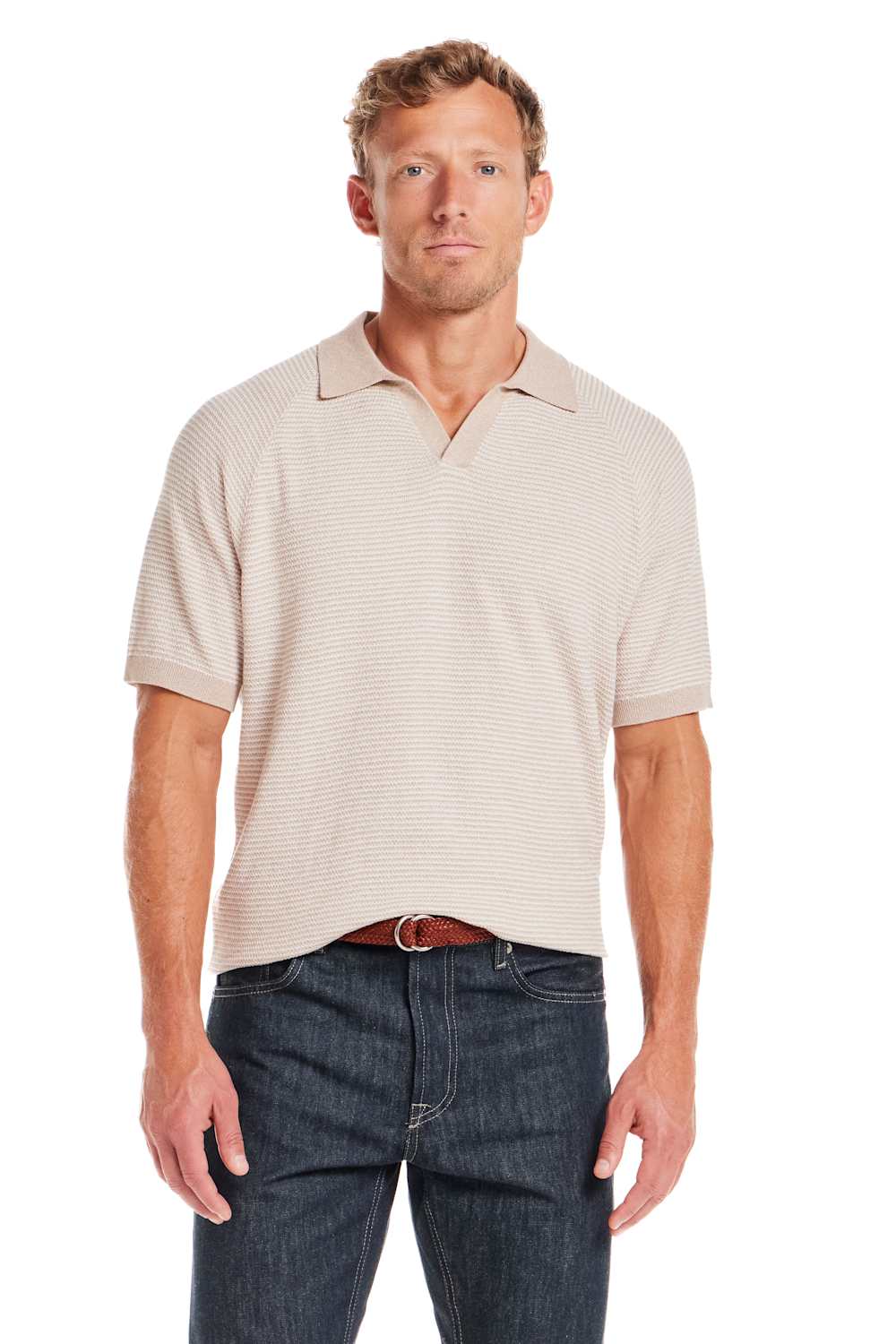 Weatherproof Vintage Johnny Collar Sweater Shirt for Men in Oat Twist | S2640522GK-OATTWIST - Image 3