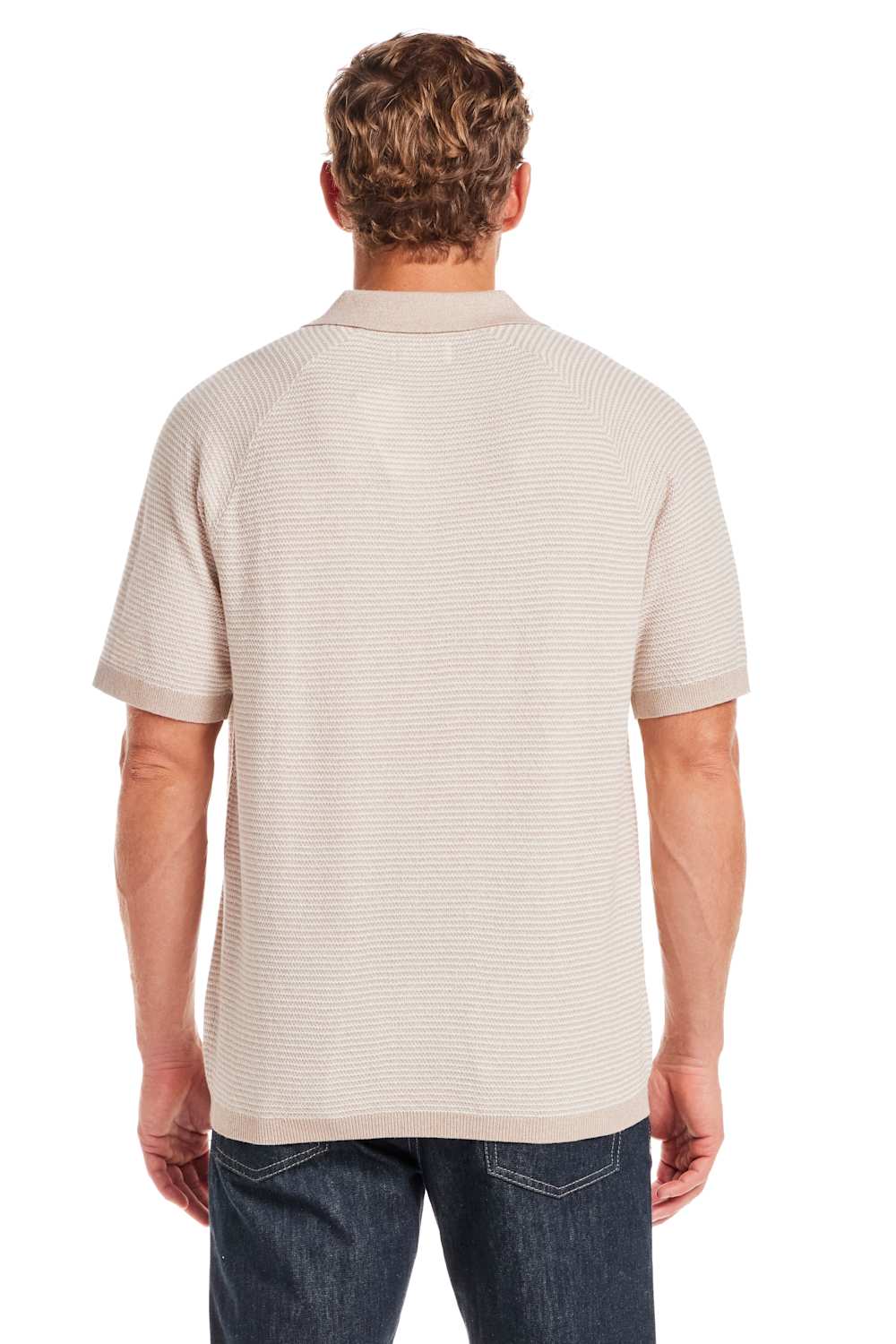 Weatherproof Vintage Johnny Collar Sweater Shirt for Men in Oat Twist | S2640522GK-OATTWIST - Image 4