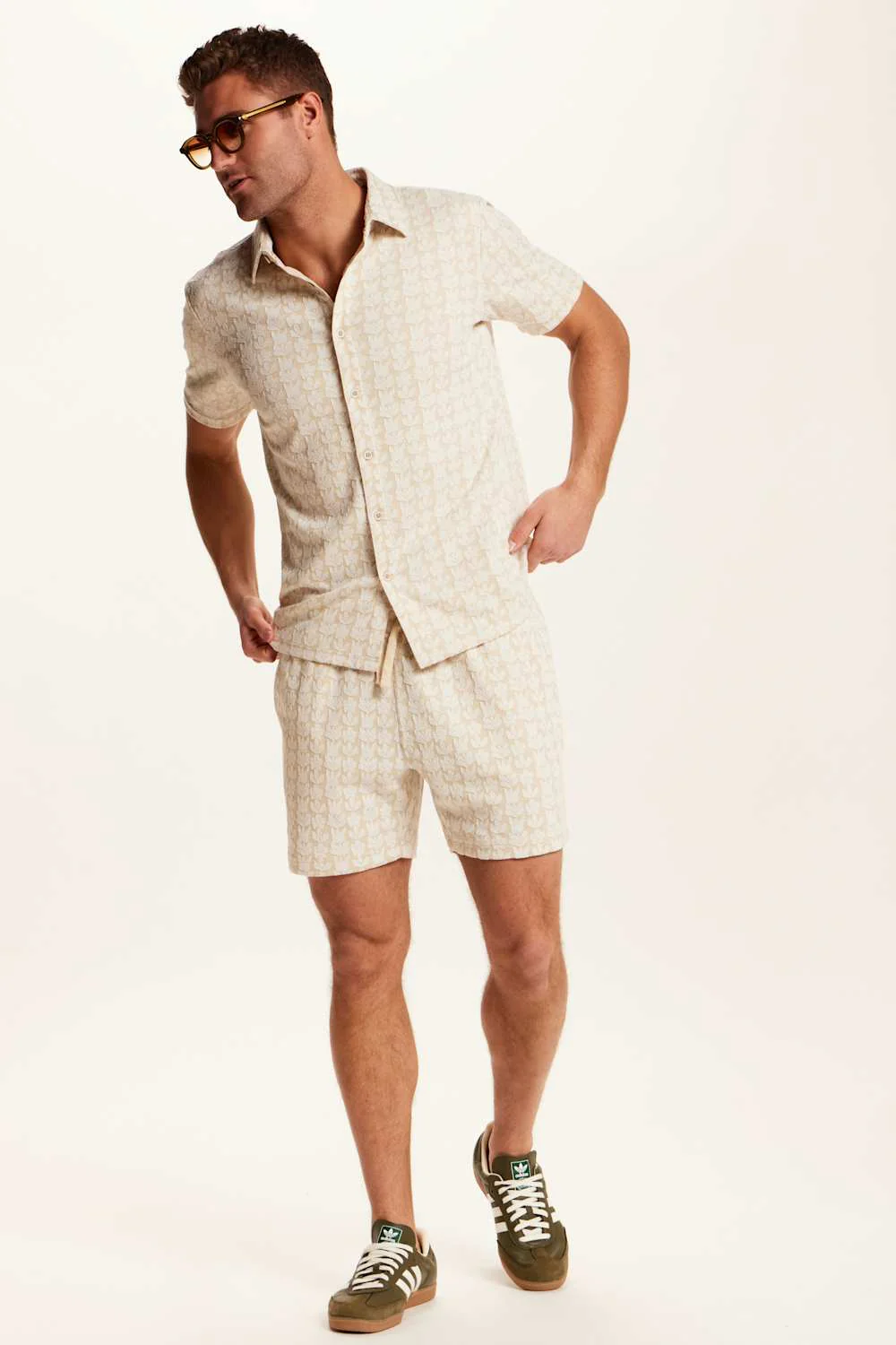 Weatherproof Vintage Knit Jacquard Coatfront Shirt for Men in Cream | S2631794GK-KELP - Image 2