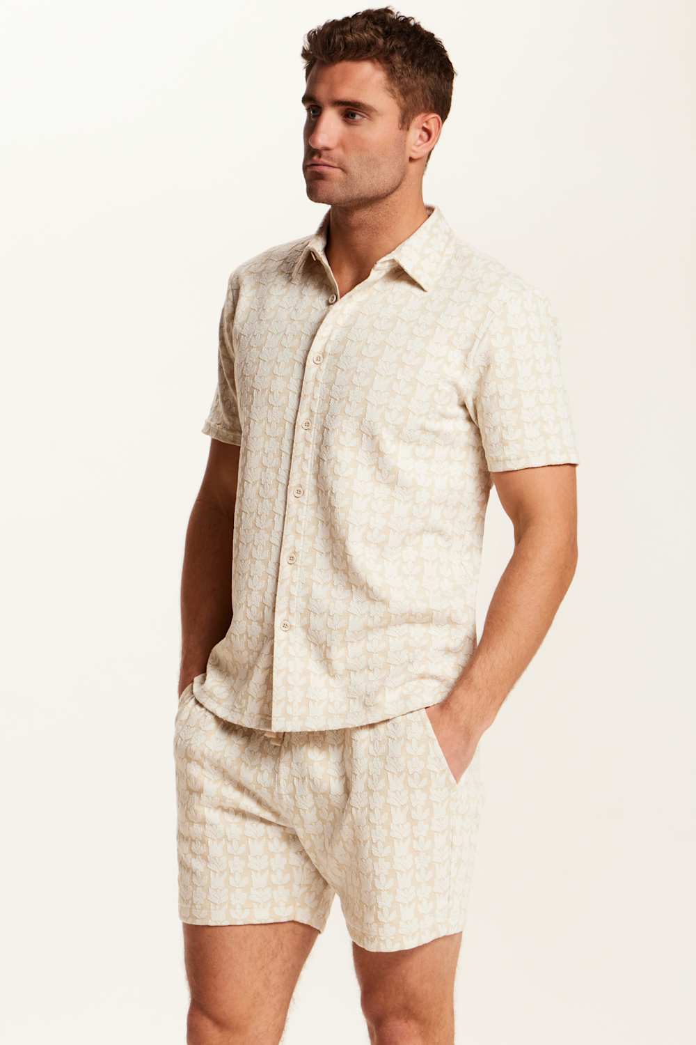 Weatherproof Vintage Knit Jacquard Coatfront Shirt for Men in Cream | S2631794GK-KELP - Image 3