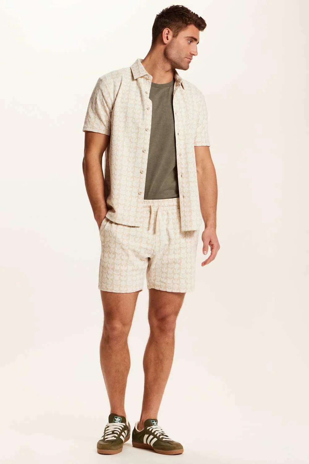 Weatherproof Vintage Knit Jacquard Coatfront Shirt for Men in Cream | S2631794GK-KELP - Image 4