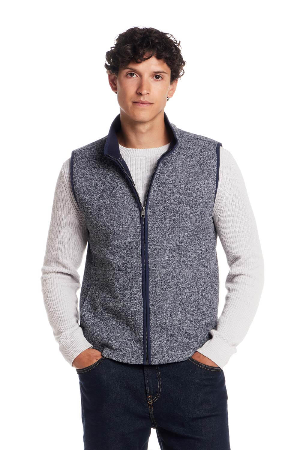 Weatherproof Vintage Knit Mock Neck Vest for Men in Blue | F2531739GK-SEABORNE - Image 4