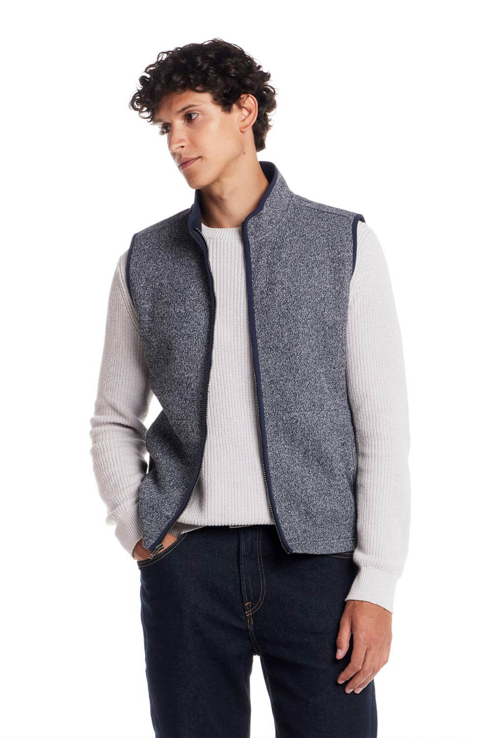 Weatherproof Vintage Knit Mock Neck Vest for Men in Blue | F2531739GK-SEABORNE - Image 5