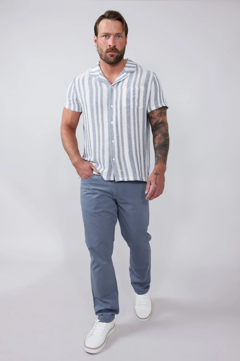 Copper & Oak Leader Chino Pants for Men in River Blue | K5S817-420-RIVERBLUE - Image 3