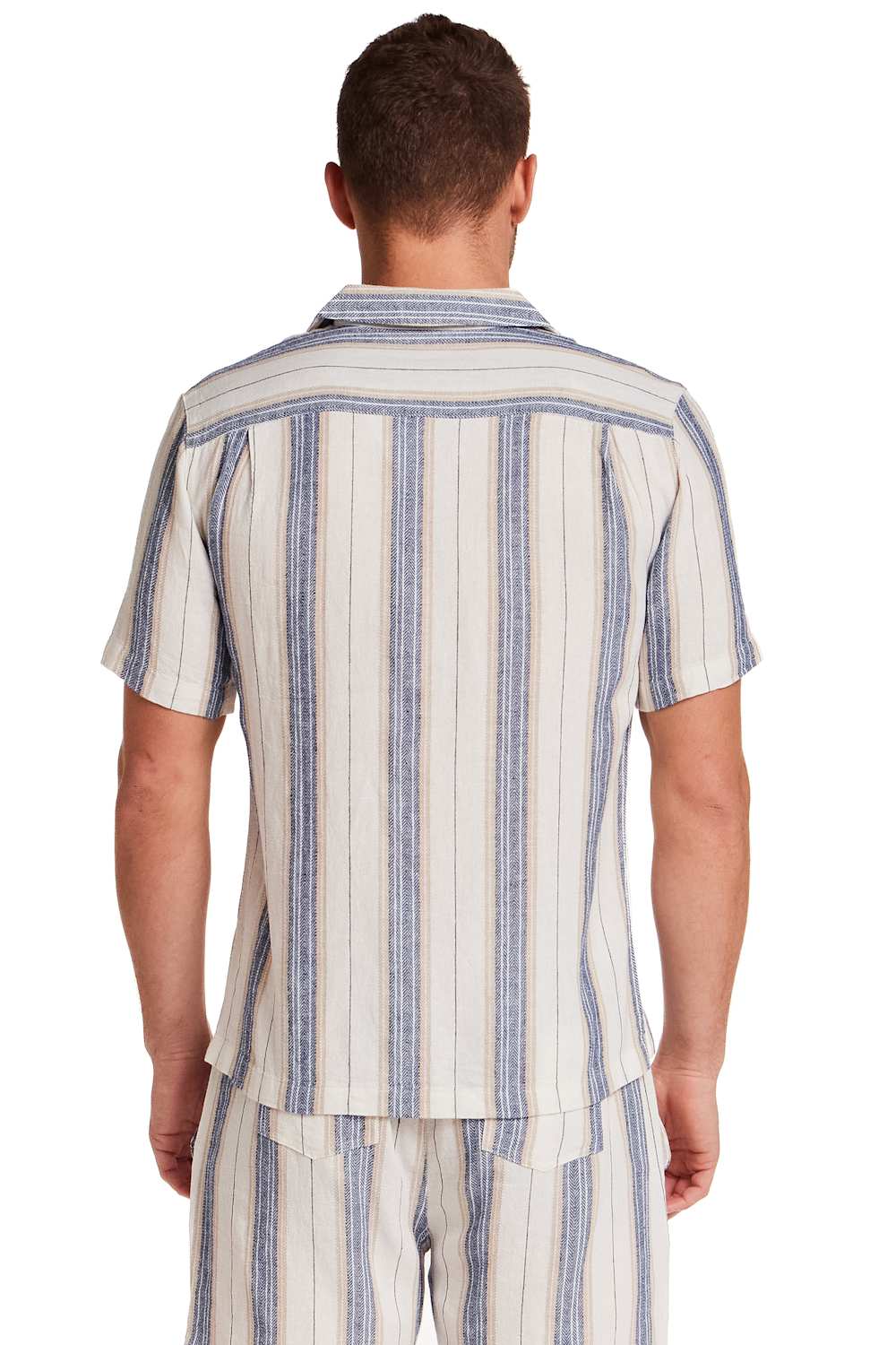 Weatherproof Vintage Linen Camp Shirt for Men in Blue Stripe | S2622125GK-BLUESTRIPE - Image 5