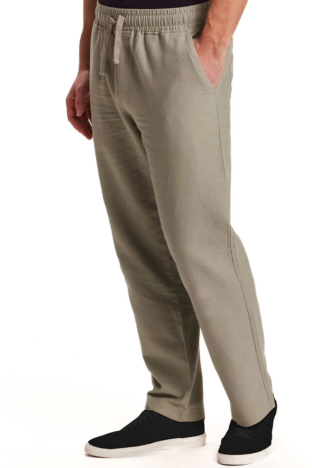 Weatherproof Vintage Linen Drawstring Pants for Men in Sea Grass | S2621624GK-SEAGRASS - Image 3