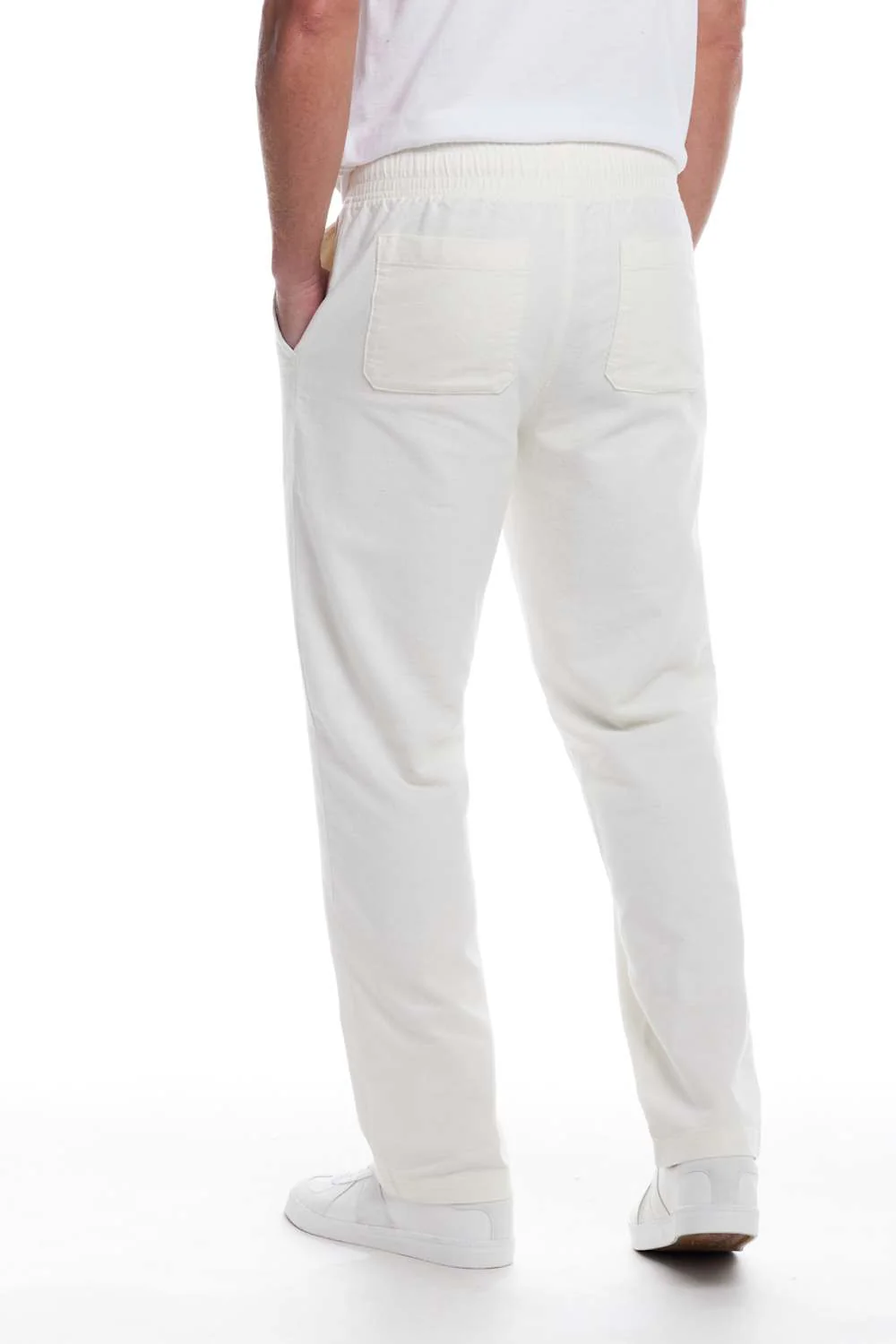 Weatherproof Vintage Linen Drawstring Pants for Men in White | S2621624GK-WHITE - Image 2