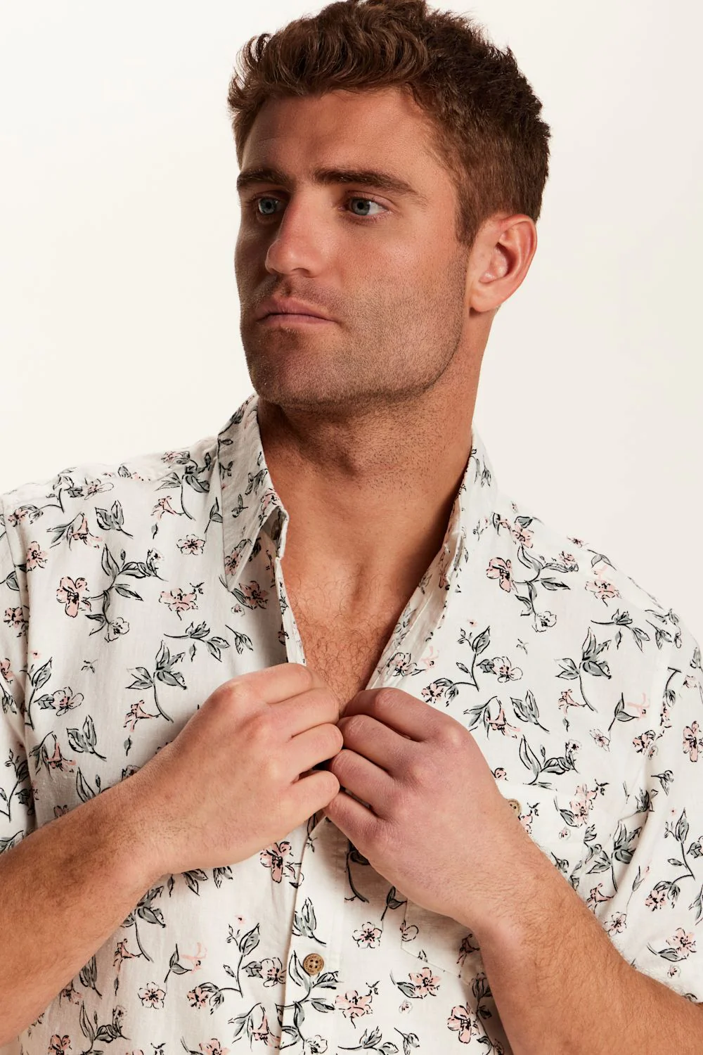 Weatherproof Vintage Linen Rayon Printed Shirt for Men in Cloud Pink | S2684669GK-CLOUDPINK - Image 2