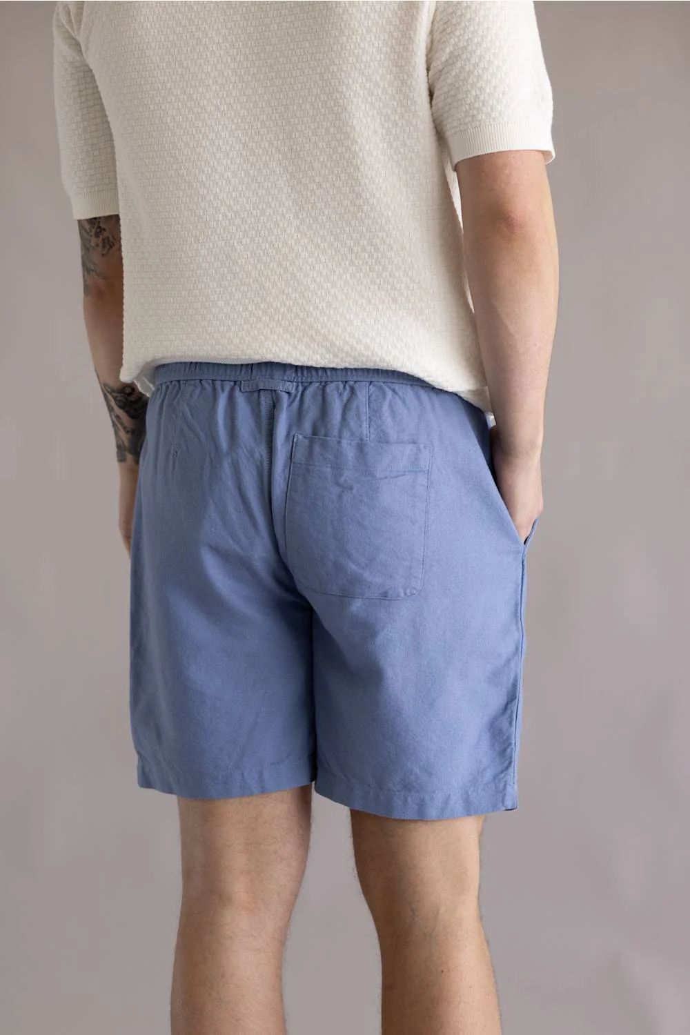 Weatherproof Vintage Linen Shorts for Men in Infinity Blue | S2622079GK-INFINITYBLUE - Image 3
