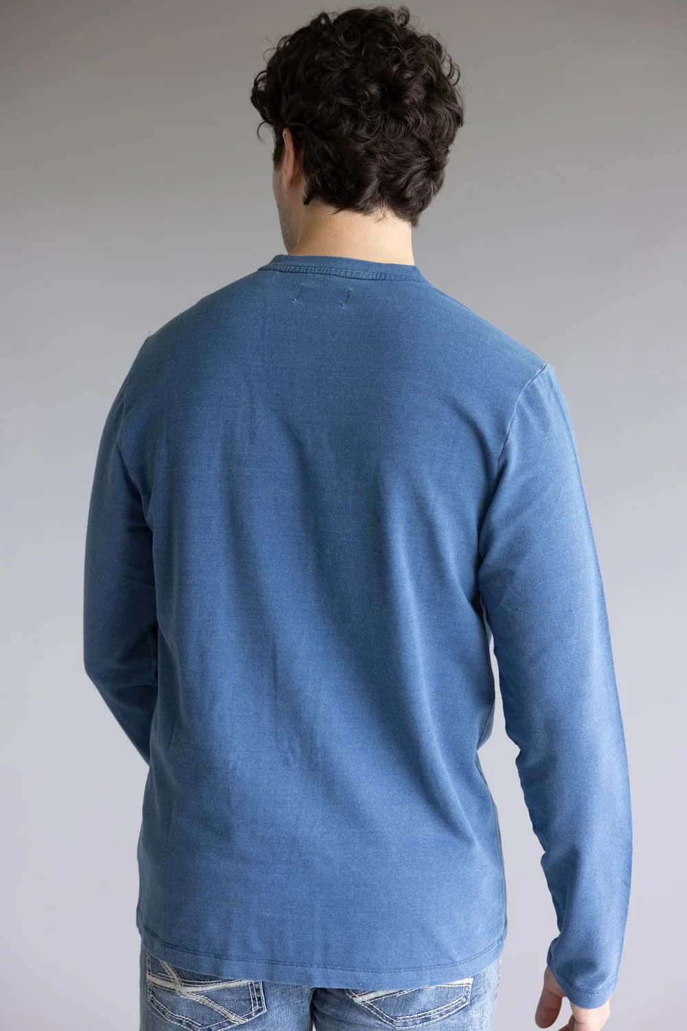 Weatherproof Vintage Long Sleeve Henley Shirt for Men in Indigo Blue | F2521305GK-INDIGO - Image 2