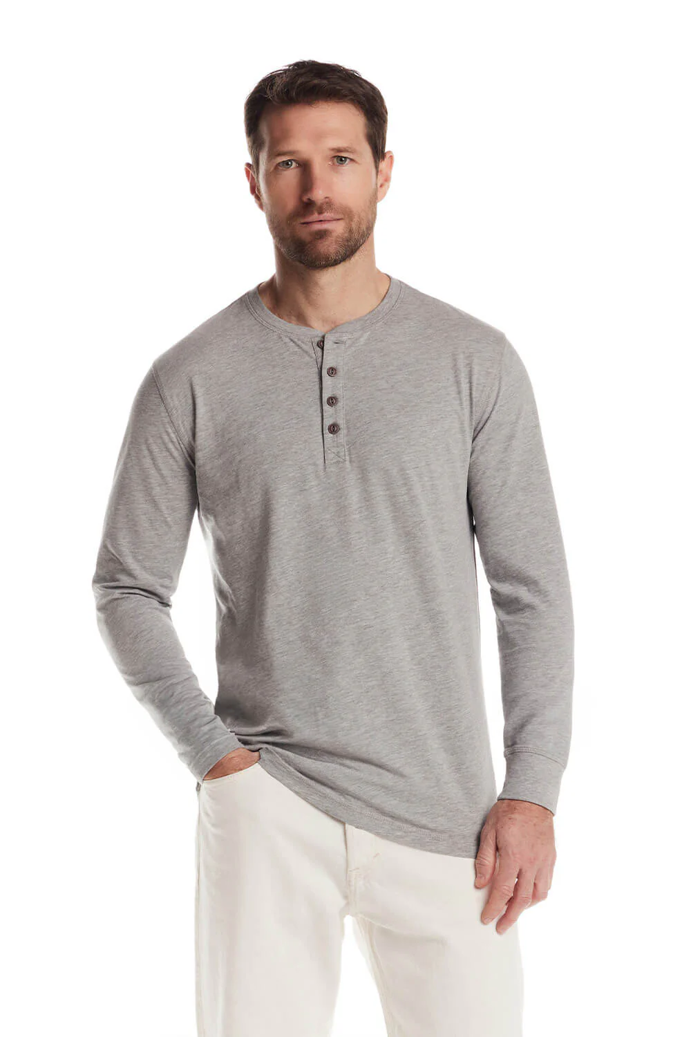 Weatherproof Vintage Long Sleeve Jersey Henley Shirt for Men - Image 2