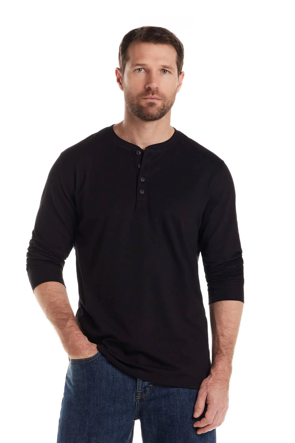 Weatherproof Vintage Long Sleeve Jersey Henley Shirt for Men - Image 4