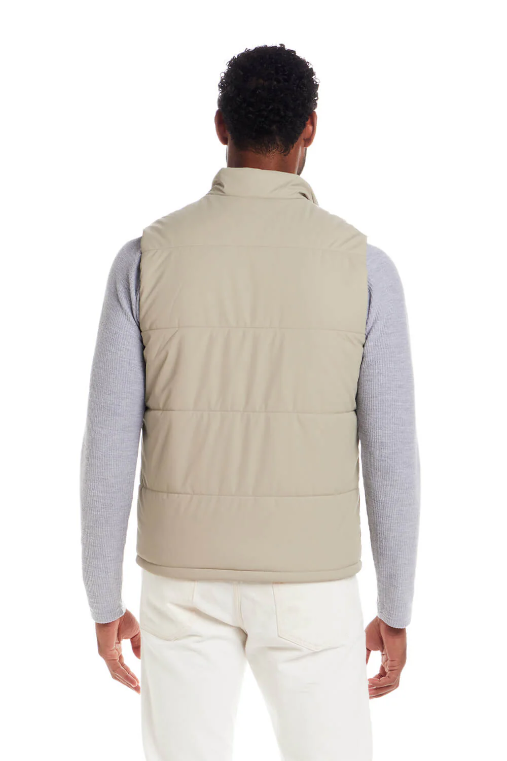 Weatherproof Vintage Matte Coasted Shell Puffer Vest for Men in Abbey Stone | F2570661GK-ABBEYSTONE - Image 2