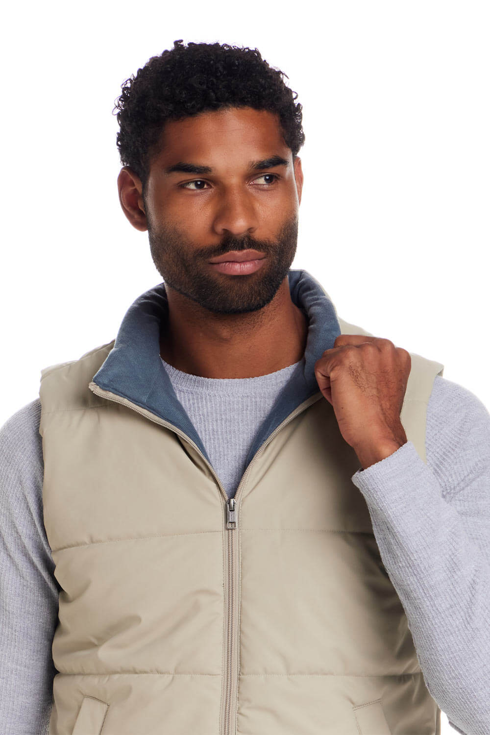 Weatherproof Vintage Matte Coasted Shell Puffer Vest for Men in Abbey Stone | F2570661GK-ABBEYSTONE - Image 4