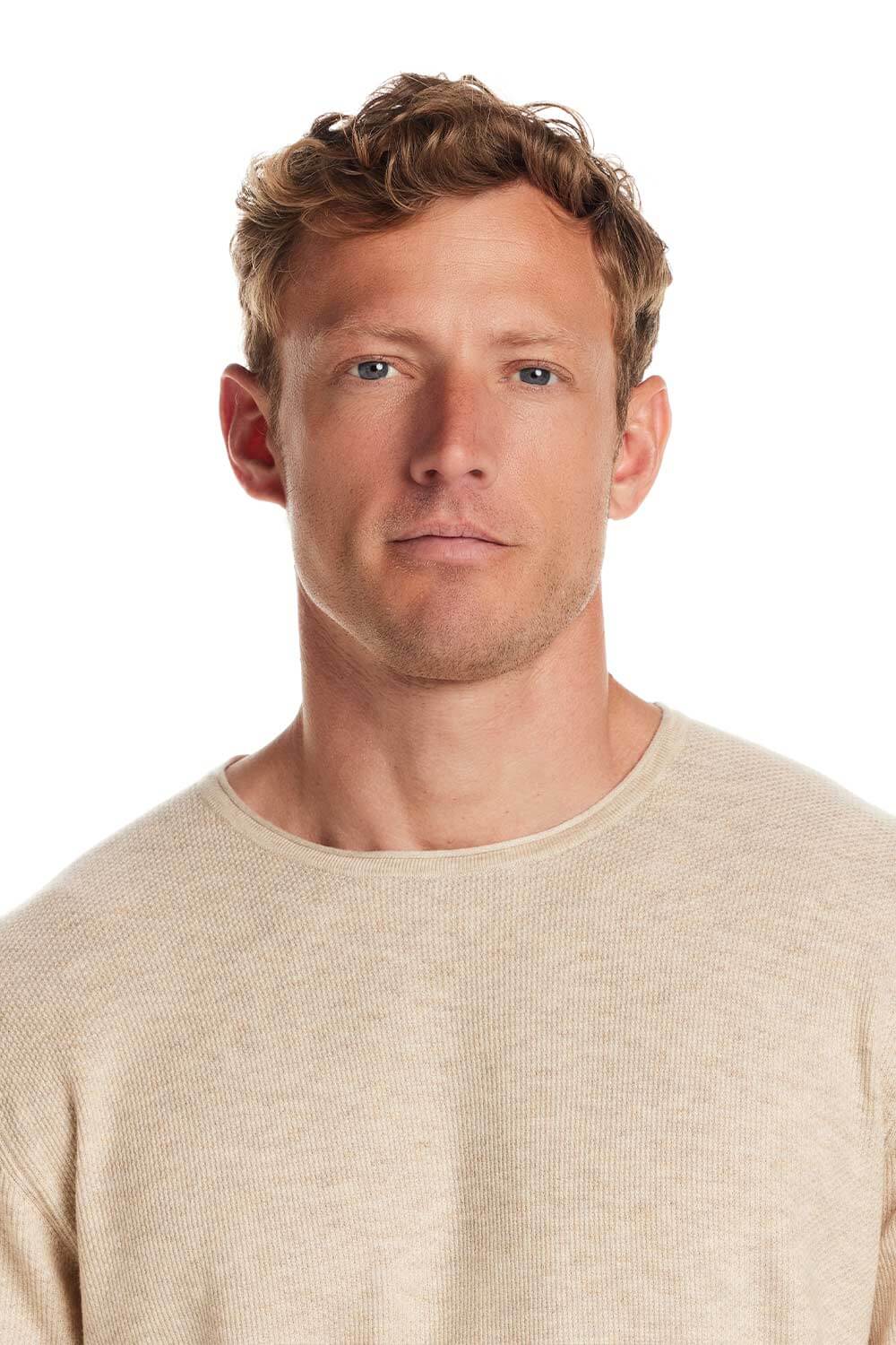 Weatherproof Vintage Merino Blend Roll Neck Sweater for Men in Oatmeal | F2540652GK-OATMEAL - Image 3