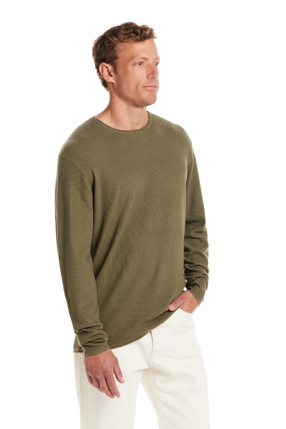 Weatherproof Vintage Merino Blend Roll Neck Sweater for Men in Tea Leaf | F2540652GK-TEALEAF - Image 3