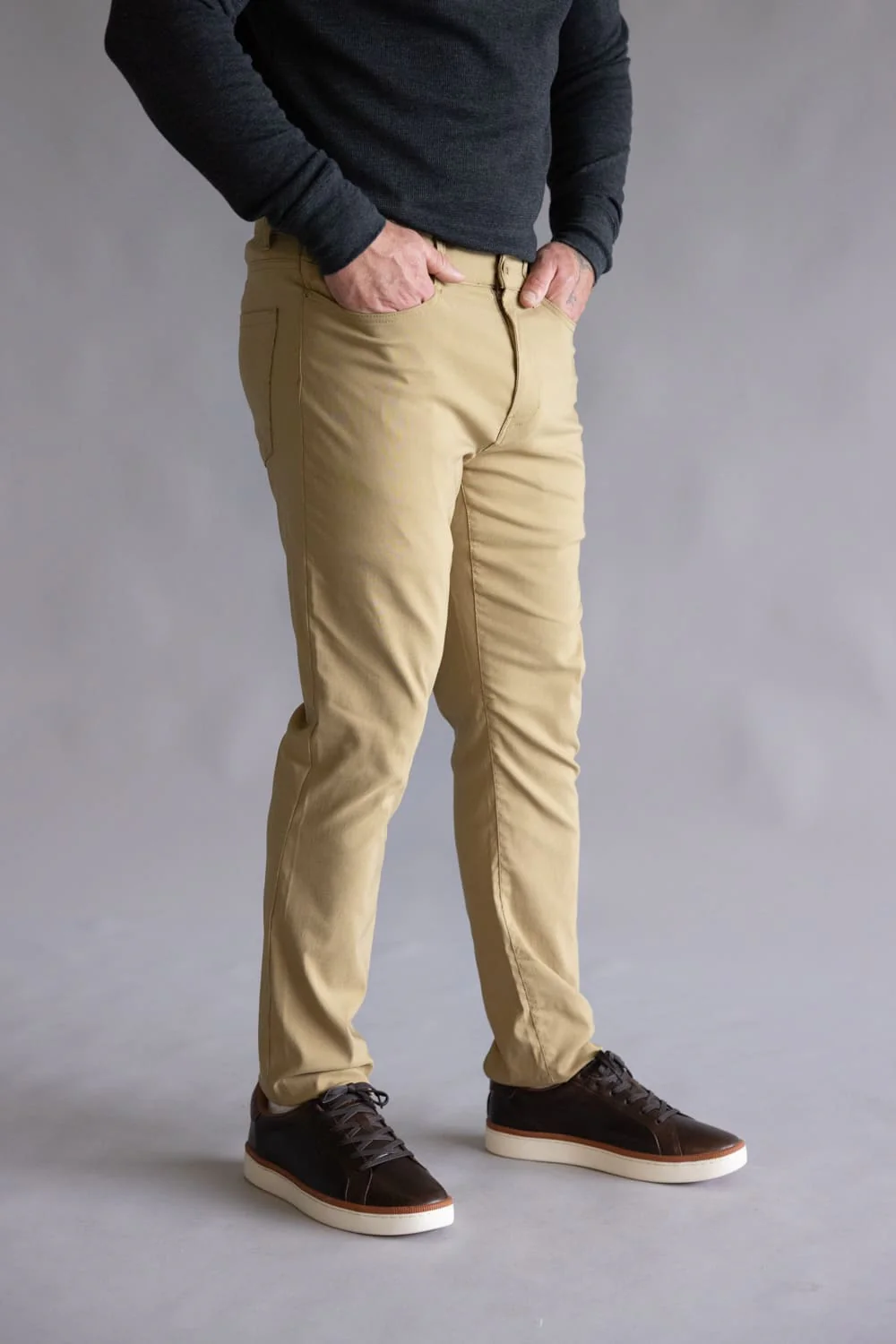 Weatherproof Vintage Momentum 5 Pocket Pants for Men in Khaki | W5S901-262KHAKI - Image 2