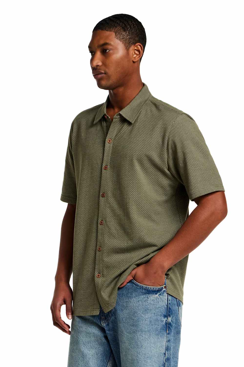 Weatherproof Vintage Neat Coat Knit Button Up Shirt for Men in Grapeleaf | S2631579GK-GRAPE LEAF - Image 3