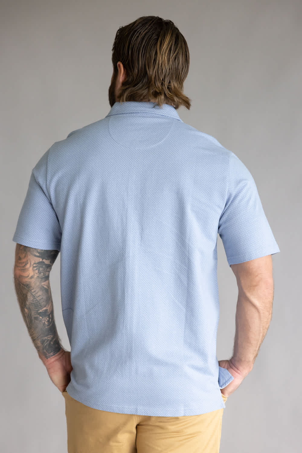 Weatherproof Vintage Neat Coat Knit Button Up Shirt for Men in Infinity Blue | S2631579GK-INFINITY BLUE - Image 3