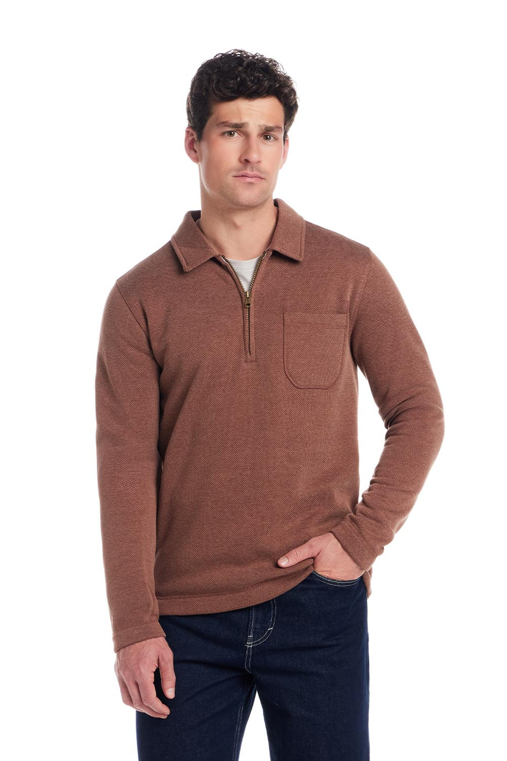 Weatherproof Vintage Pebble Fleece Quarter Zip for Men - Image 2