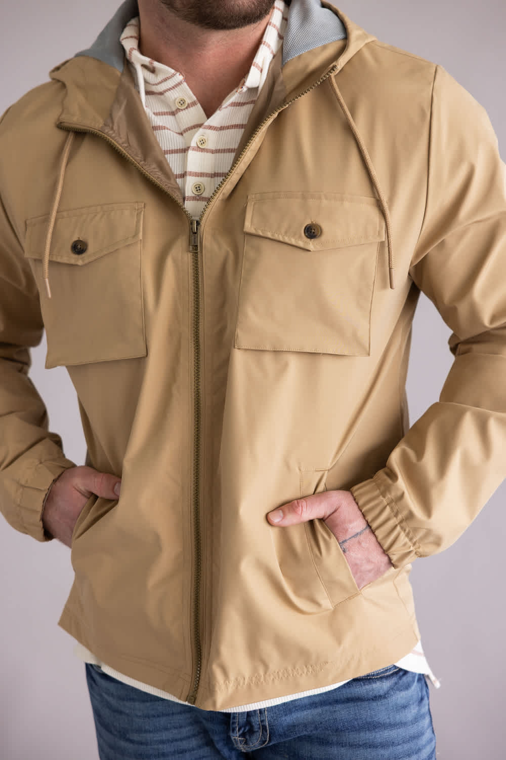 Weatherproof Vintage Poly Memory Safari Jacket for Men in Kelp | S2670554GK-KELP - Image 4