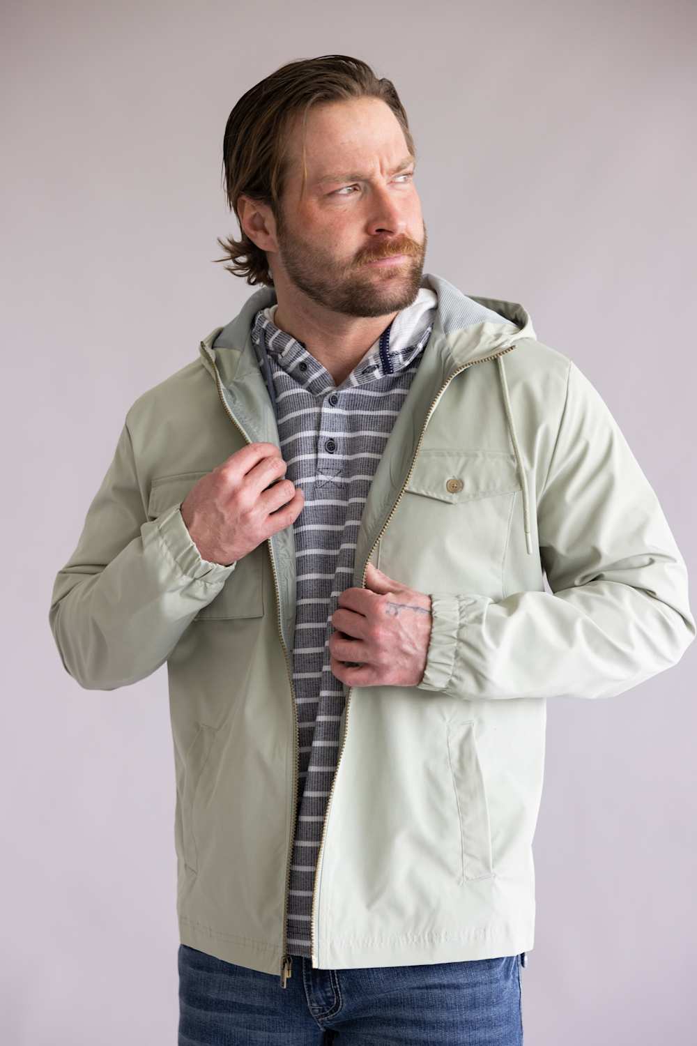 Weatherproof Vintage Poly Memory Safari Jacket for Men in Seagrass | S2670554GK-SEAGRASS - Image 2