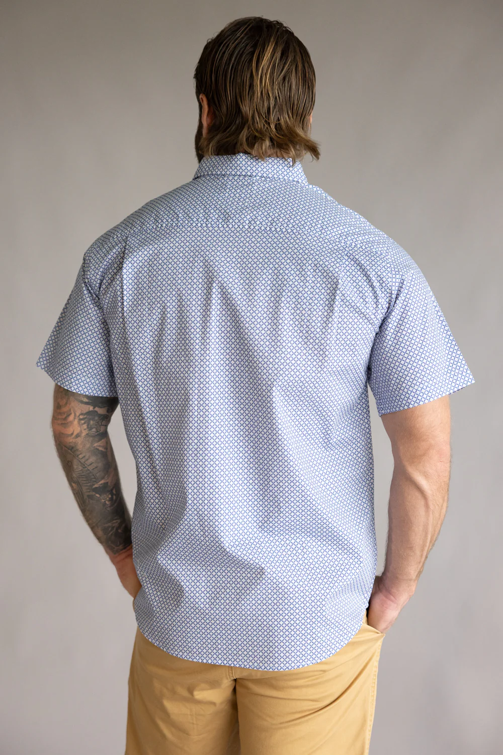 Weatherproof Vintage Poplin Button Up Shirt for Men in Bijou Blue | S2684244GK-BIJOUBLUE - Image 4