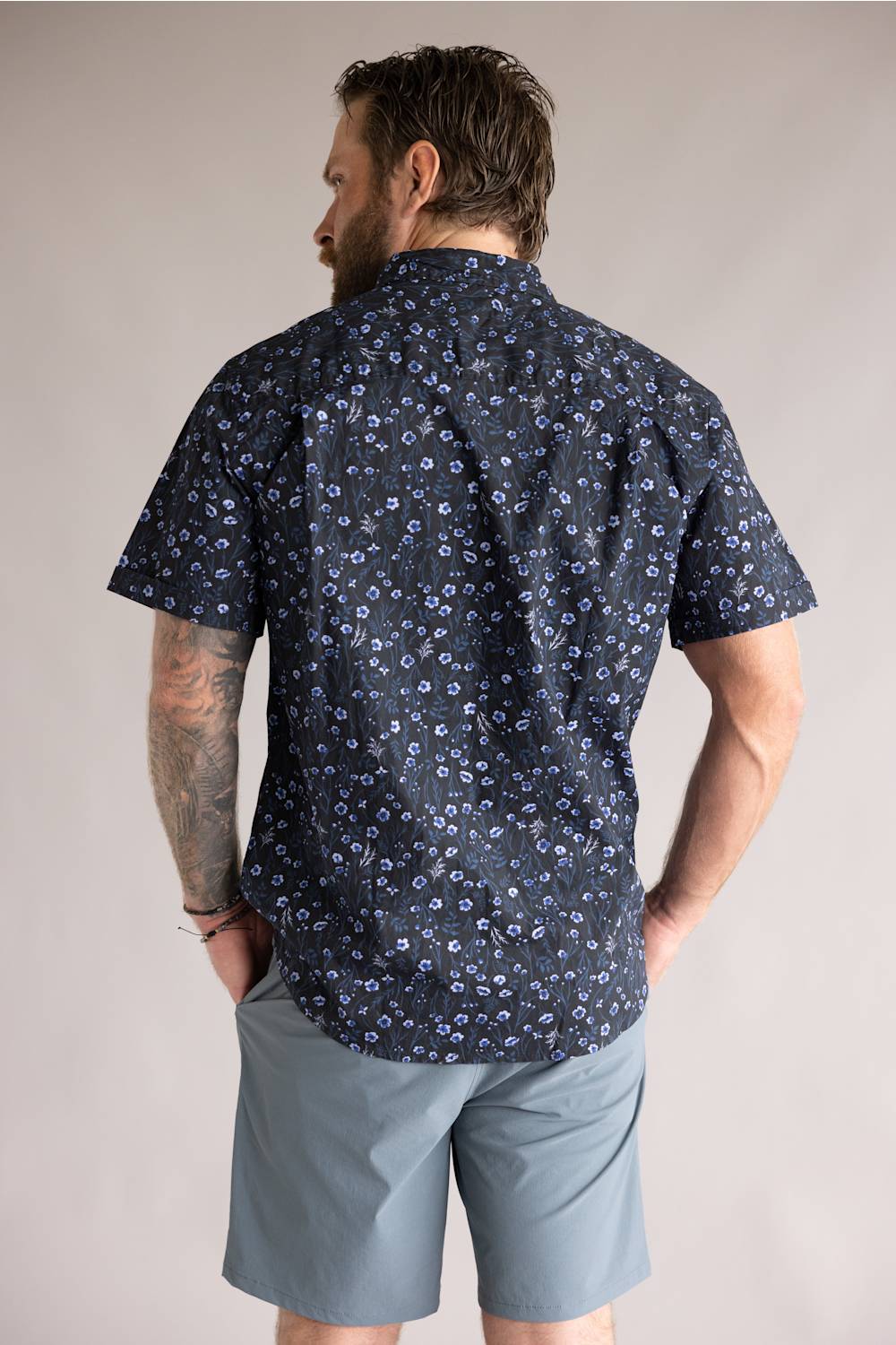 Weatherproof Vintage Poplin Button Up Shirt for Men in Poseidon Blue | S2684244GK-POSEISDON BLUE - Image 3